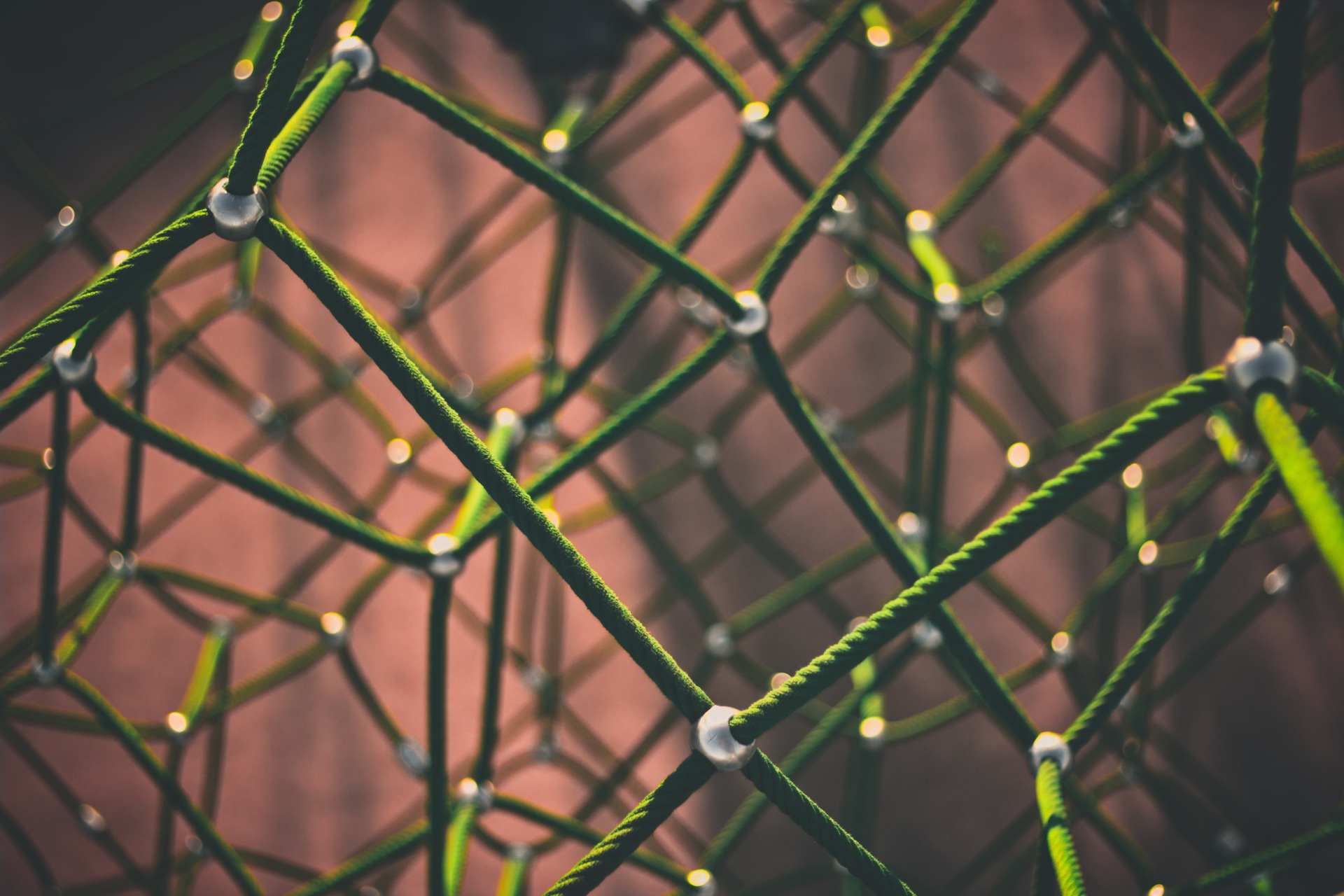 Geknotetes Netz aus grünen Seilen als Bild für ein eigenes Netzwerk