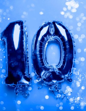 Silver Number Balloons 10 Top 10